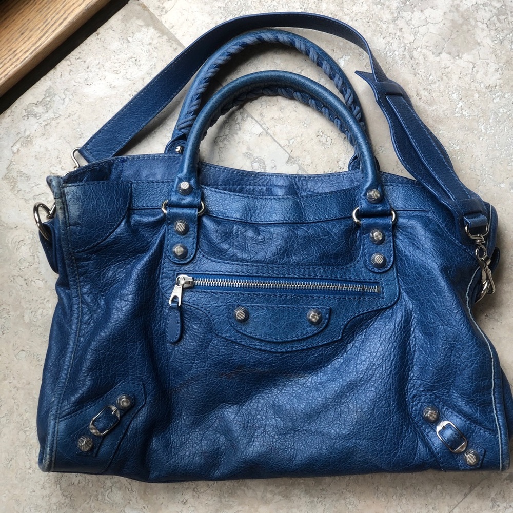 Balenciaga Agneau Blue Tote